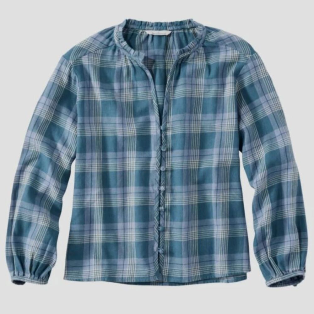L.L. Bean Womens Plus Size Signature Portland Popover Shirt Size 3X Tall Plaid